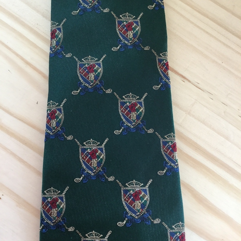 Robert Talbott Tie Silk Golf Green U.S.A.
